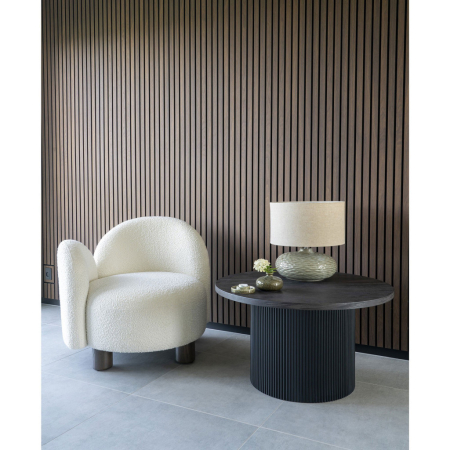 House Nordic Fotoliu Honolulu, bouclé, stânga, rotund, alb [1]