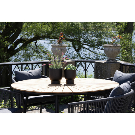 House Nordic Fulda Ghivece de flori, metal, negru, 2pcs [5]