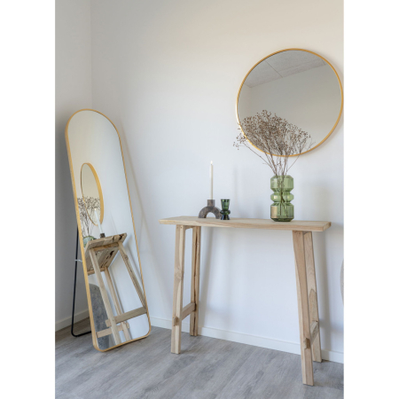 House Nordic Girona Masă consolă, lemn de tec, natural, 90x40x80 cm [7]