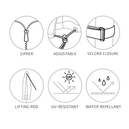 House Nordic Husă de lux pentru umbrele de soare suspendate, 210g/m2 poliester, hidrofob, negru [2]