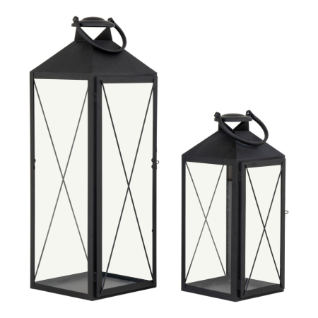 House Nordic Lanterne decorative Casa, oțel/vidră, negru, set de 2 [4]
