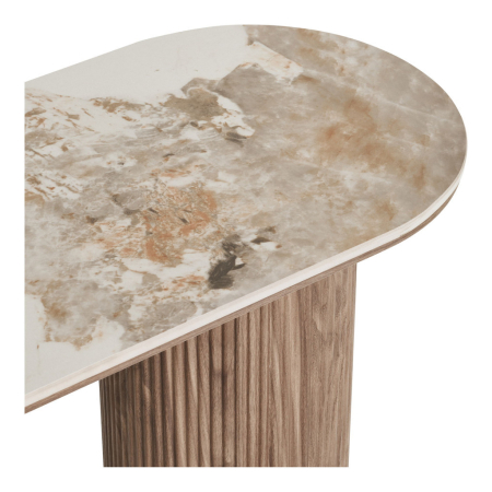 House Nordic Masă consolă Athens cu blat din ceramică, alb, maro închis, 40x120x78 cm [2]