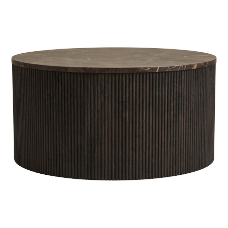 House Nordic Masă de cafea Rota efect marmură, maro închis, ø80x40 cm [1]