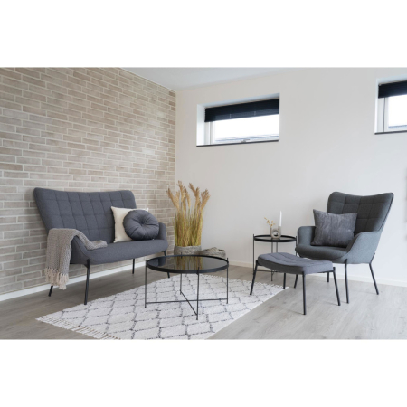 House Nordic Masă de cafea Venezia negru, acoperit cu pulbere Ø70xh40cm [7]