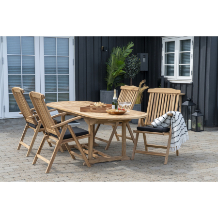 House Nordic Masă de dining extensibilă Salamanca, lemn de tec, natural, 90x180/240x75 cm [9]