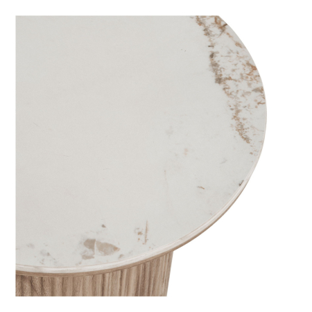 House Nordic Măsuță de cafea Athens cu blat ceramic, alb/maro închis, ø45x50 cm [3]