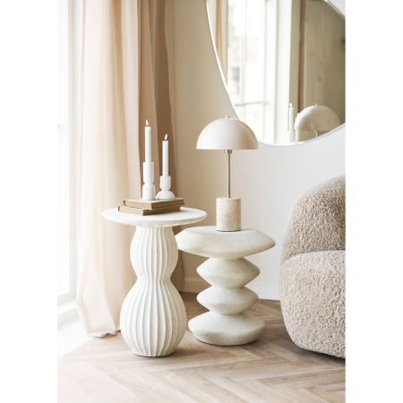 House Nordic Măsuță de cafea Newtown din fibră de lut, alb, ø40x55 cm [5]