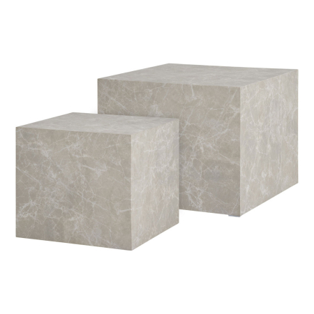 House Nordic Măsuță de cafea Prague efect marmură, bej, set de 2 piese [3]
