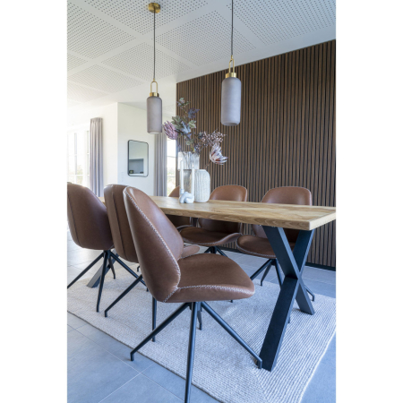 House Nordic Monte Carlo scaun pivotant de luat masa ecobleather maro [1]