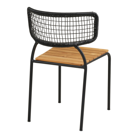 House Nordic Nashville scaun de luat masa, tec, frânghie neagră, negru [3]