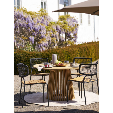 House Nordic Nashville scaun de luat masa, tec, frânghie neagră, negru [6]