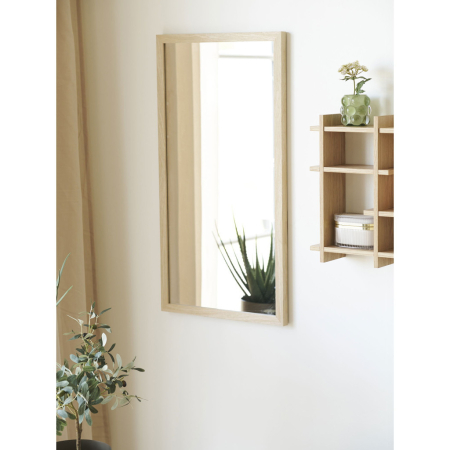House Nordic Oglindă de perete Scottsdale cu ramă din lemn, naturală, 45x75 cm [3]