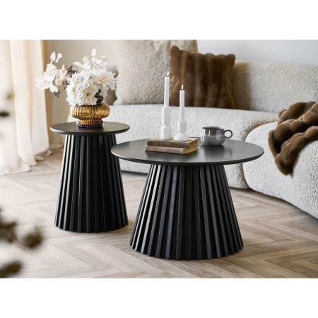 House Nordic Osaka Masă laterală din furnir de stejar, negru, ø40x50 cm [4]