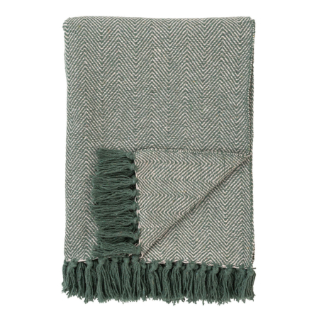 Produse temporar indisponibile - House Nordic Pătură Cort, bumbac, verde și alb, model A 130x160 cm