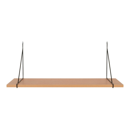 Rafturi - House Nordic Raft de perete Chiba, furnir de frasin, cadru din oțel negru 80x29 cm