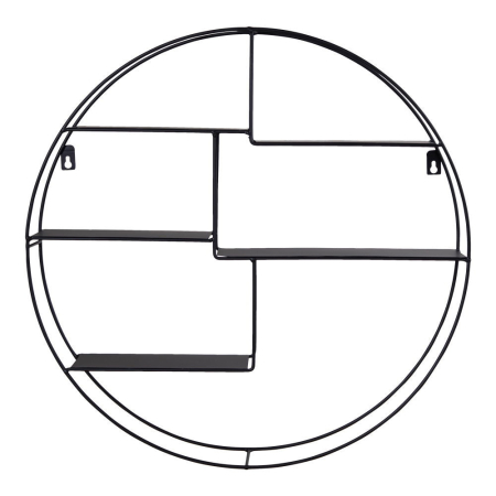 House Nordic Raft de perete Genk, oțel negru 47x10 cm [4]