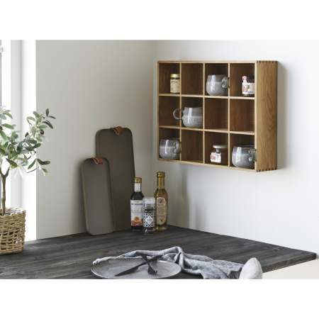 House Nordic Raft de perete Soria furnir stejar/ stejar, natural, 39x11x51 cm [3]