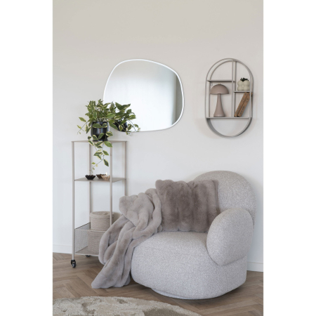 House Nordic Raft din oțel Torres cu roți, bej, 3 rafturi 35x35x106 cm [1]