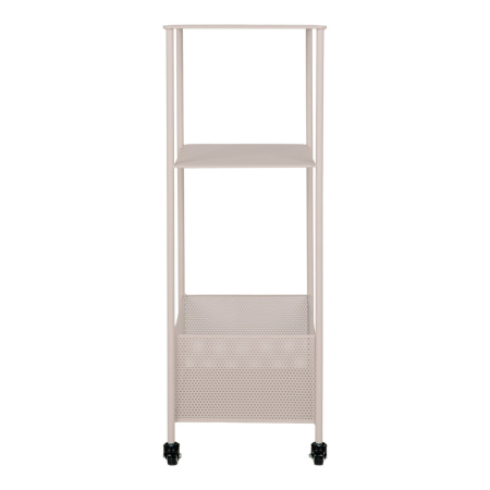House Nordic Raft din oțel Torres cu roți, bej, 3 rafturi 35x35x106 cm [2]