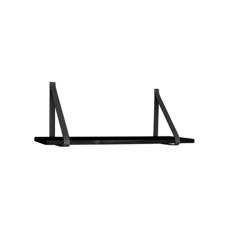 House Nordic Raft Forno negru cu curele din piele neagră, 80x20 cm [0]