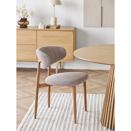 House Nordic Scaun de dining Levanto, culoare nisip, picioare cu efect de lemn, stejar [5]