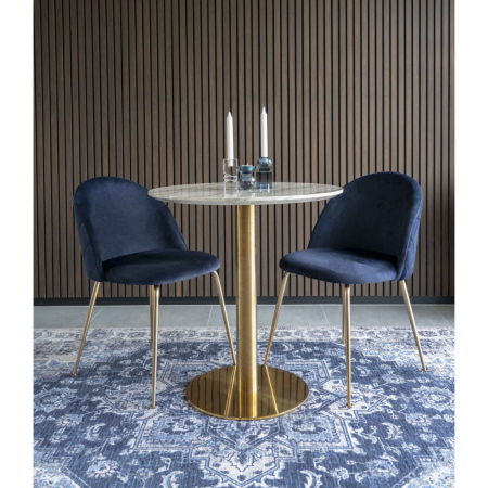 House Nordic Scaun de sufragerie Geneve albastru-brass [9]
