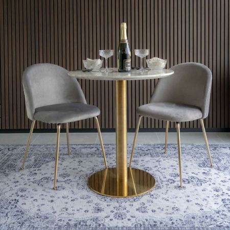 House Nordic Scaun de sufragerie Geneve gri-brass [9]