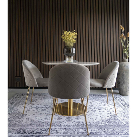 House Nordic Scaun de sufragerie Geneve gri-brass [8]