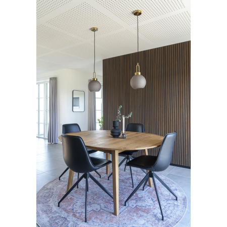 House Nordic Scaun de sufragerie rotativ Monaco din piele ecoblack [6]