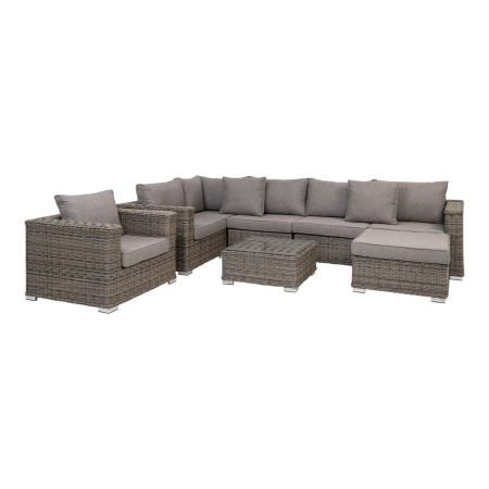 Produse temporar indisponibile - House Nordic Set mobilier de grădină Calvi, polyrattan, gri kubu