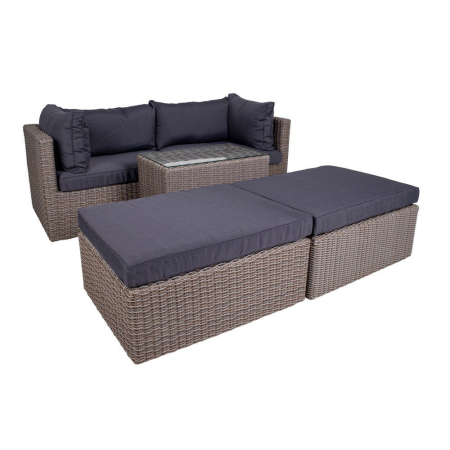 House Nordic Set mobilier de grădină Rossi, polyrattan, gri kubu [3]