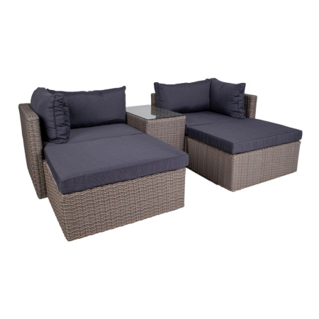 Produse temporar indisponibile - House Nordic Set mobilier de grădină Rossi, polyrattan, gri kubu