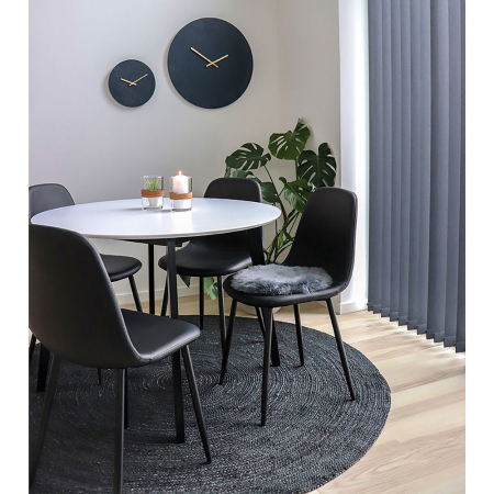 House Nordic Stockholm scaun de luat masa ecobleather negru [1]