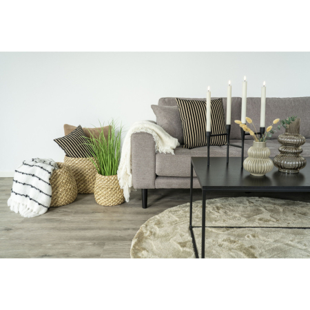 House Nordic Suport lumânare, metal, negru, 15x28x21 cm [1]