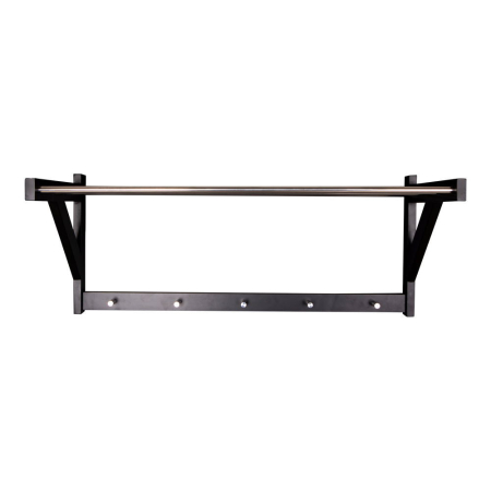 House Nordic Suport pălării Padova, lemn negru, oțel negru 78x32 cm [2]