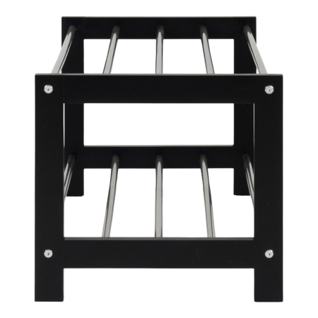 House Nordic Suport pantofi Padova lemn negru, 2 rafturi din oțel 78x34 cm [3]
