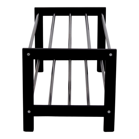 House Nordic Suport pantofi Padova lemn negru, 2 rafturi din oțel 78x34 cm [4]