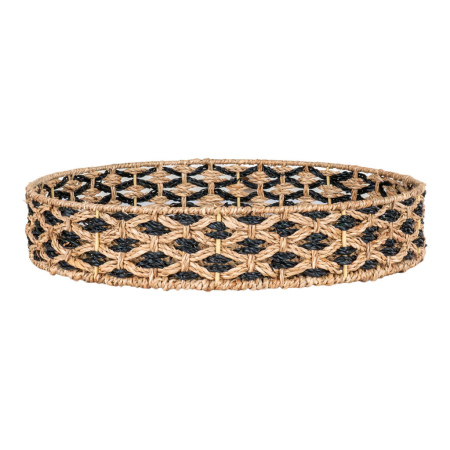 House Nordic Tavă Nerja din răchită, seagrass, negru-natural, 38 cm [0]