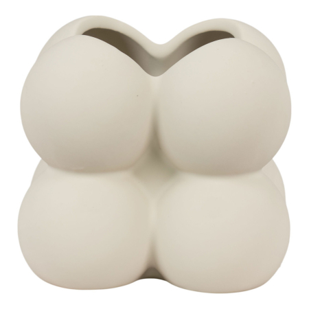 Produse temporar indisponibile - House Nordic Vas de flori, ceramică, gri, 9x9x8 cm