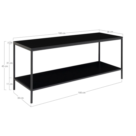 House Nordic Vita TV stand, 2 rafturi, negru, 100x36x45 cm [5]