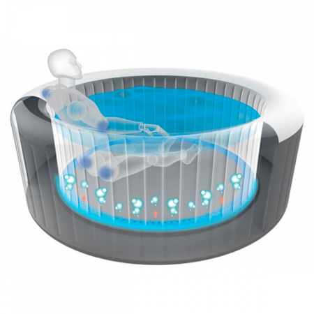 Intex Cadă cu hidromasaj gonflabilă PureSpa din lemn gri [1]