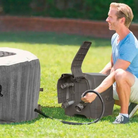 Intex Cadă cu hidromasaj gonflabilă PureSpa din lemn gri [8]