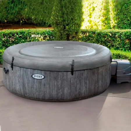 Intex Cadă cu hidromasaj gonflabilă PureSpa din lemn gri [5]