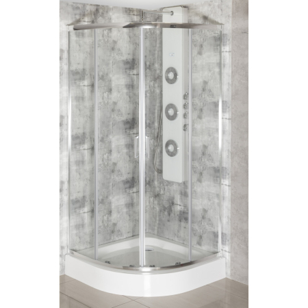 Kerra Aruba 80 Chrome Cabină de duș curbată cu tavă Alan [4]