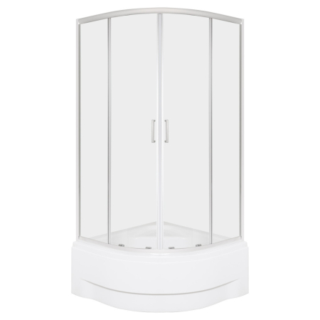 Cabină de duș semirotundă - Kerra Aruba 80 GL cabină de duș curbată cromată cu tavă adâncă