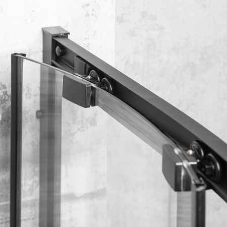 Kerra Aruba 80 GL cabină de duș curbată neagră cu tavă PS [6]