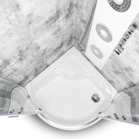 Kerra Aruba 90 GL cabină de duș curbată cromată cu tavă adâncă [4]