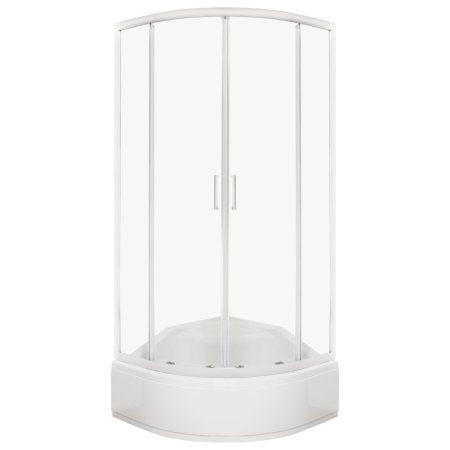 Cabină de duș semirotundă - Kerra Aruba 90 GL cabină de duș curbată cromată cu tavă PS