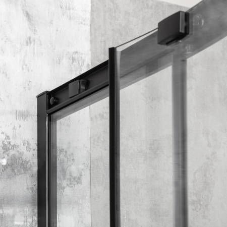 Kerra Aruba 90 GL cabină de duș curbată neagră cu tavă PS [4]