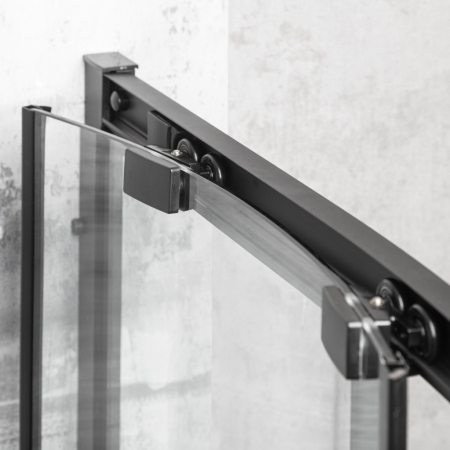 Kerra Aruba 90 negru curbat cabină de duș fără tavă [2]